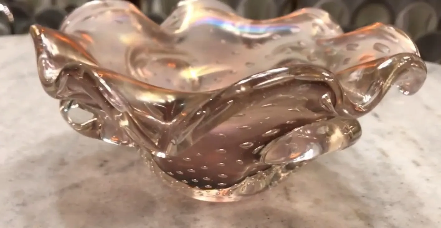 beau cristal de murano ancien avec forme décorative