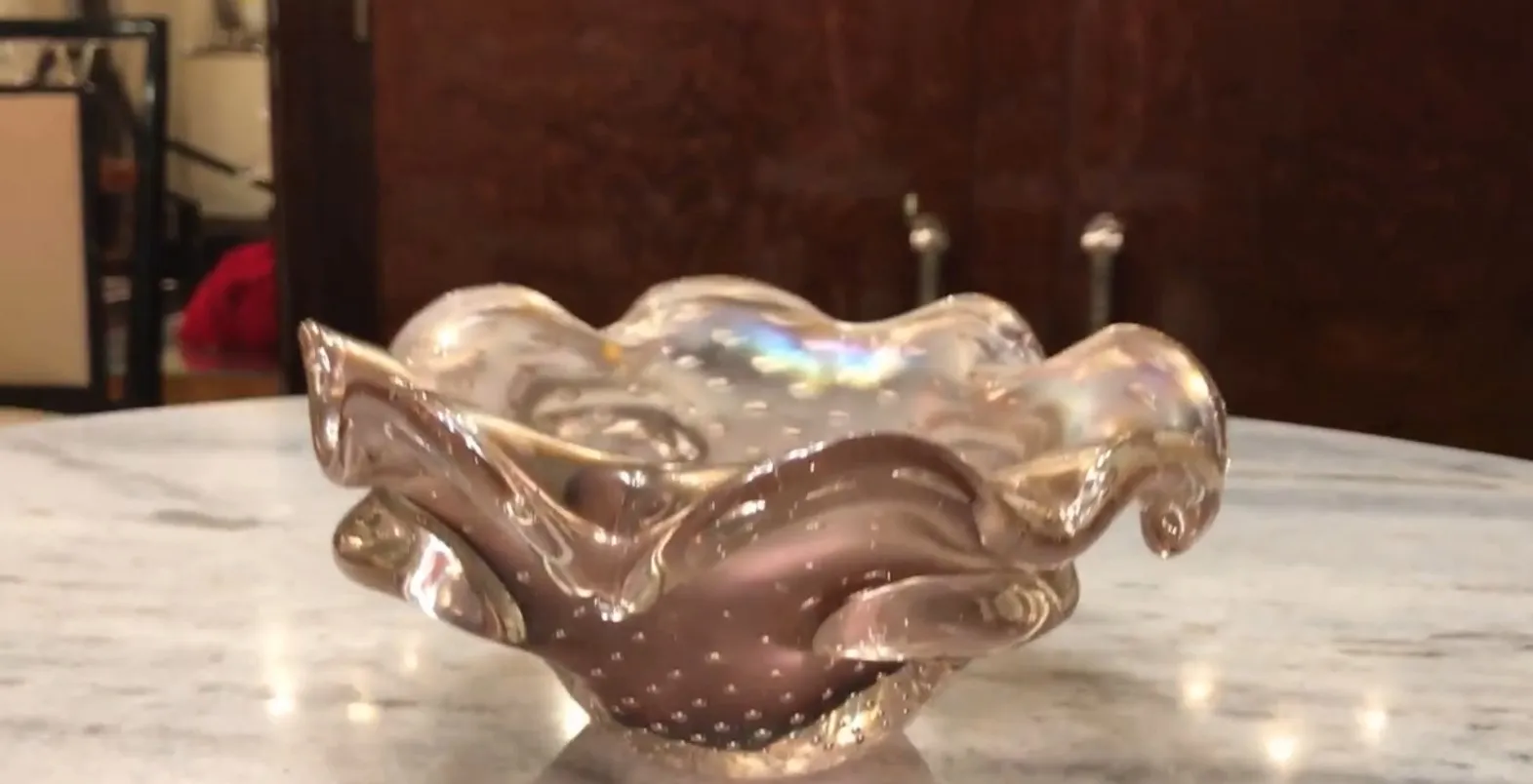 beautiful antique murano glass with wavy shapes