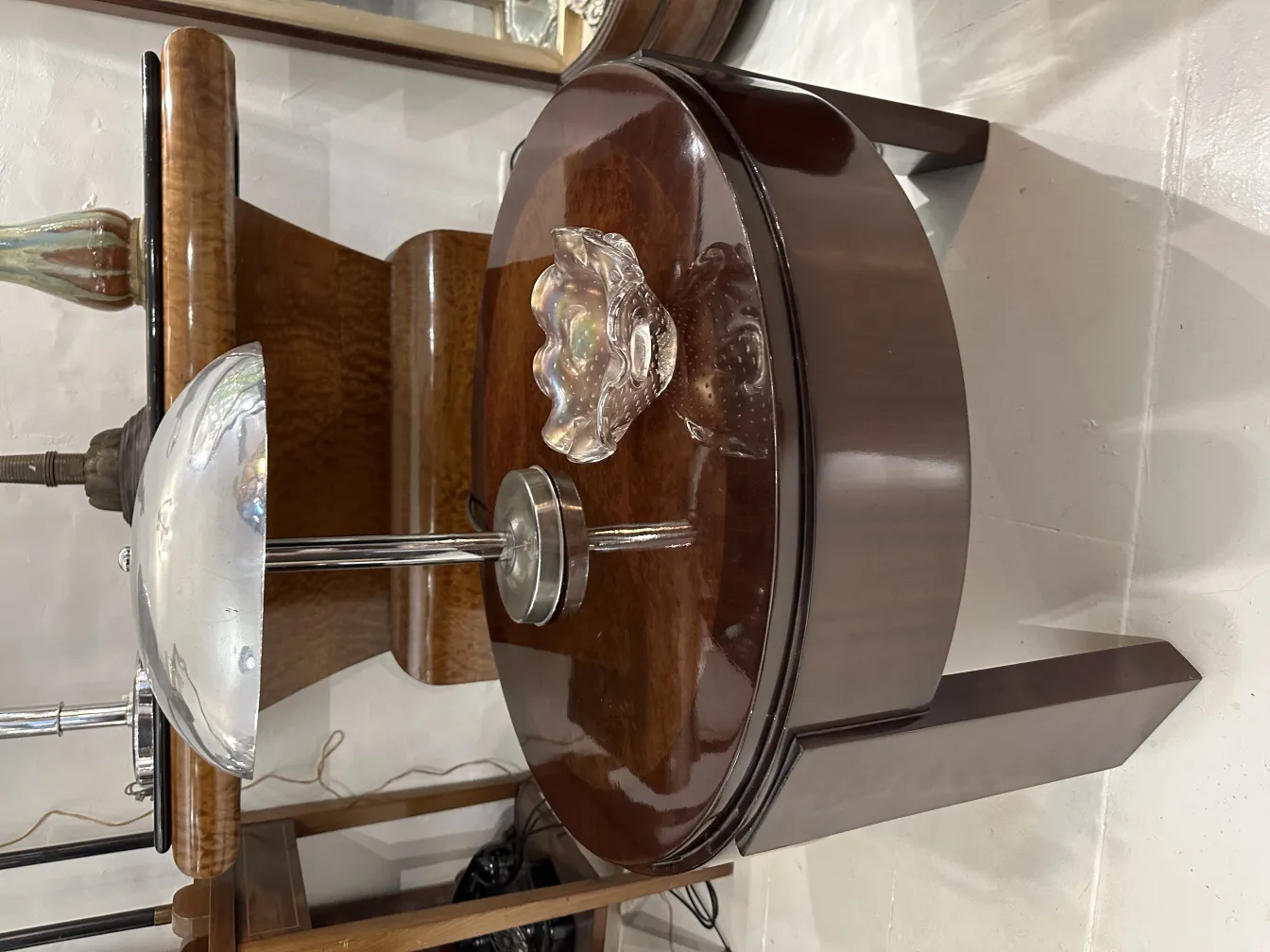 antique murano glass with decorative shape and vibrant colors