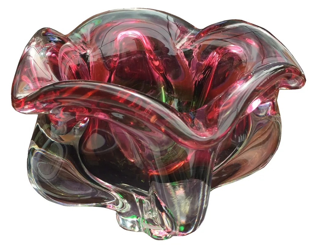 antike murano-glass vase mit buntem design