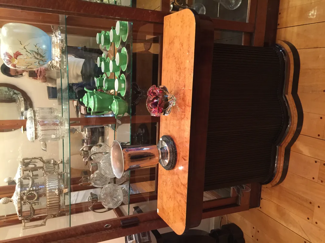 antique murano glass with decorative shape and vibrant colors