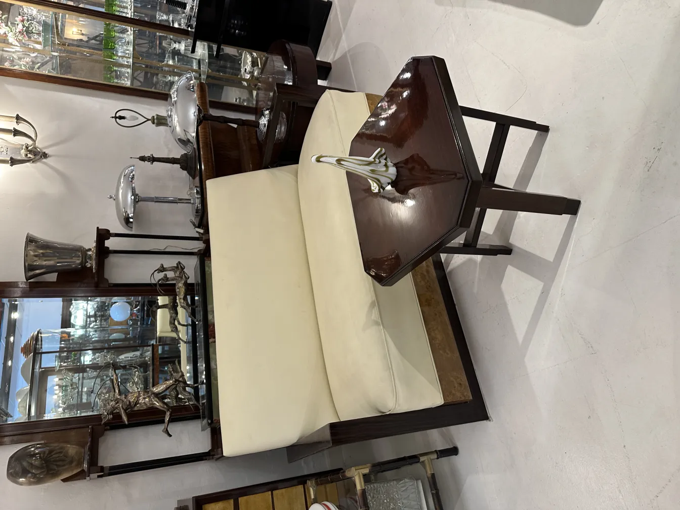 beautiful antique murano glass piece in display