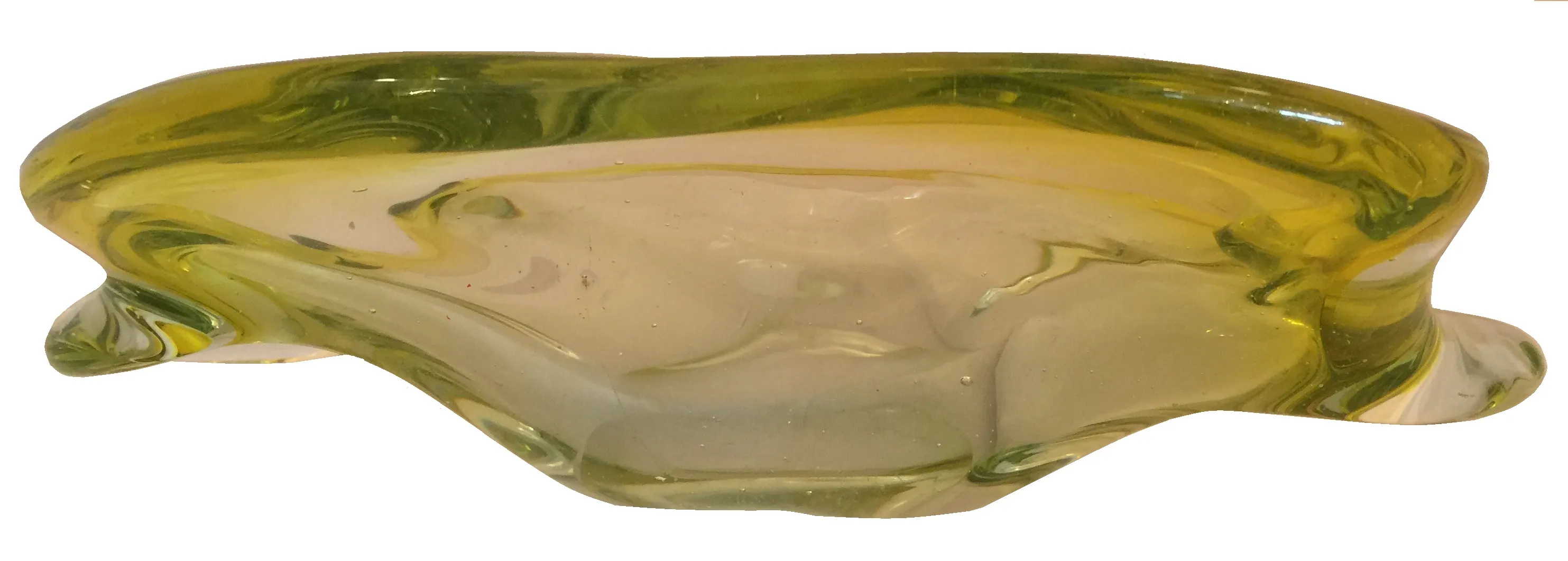 pièce décorative en cristal de murano jaune clair