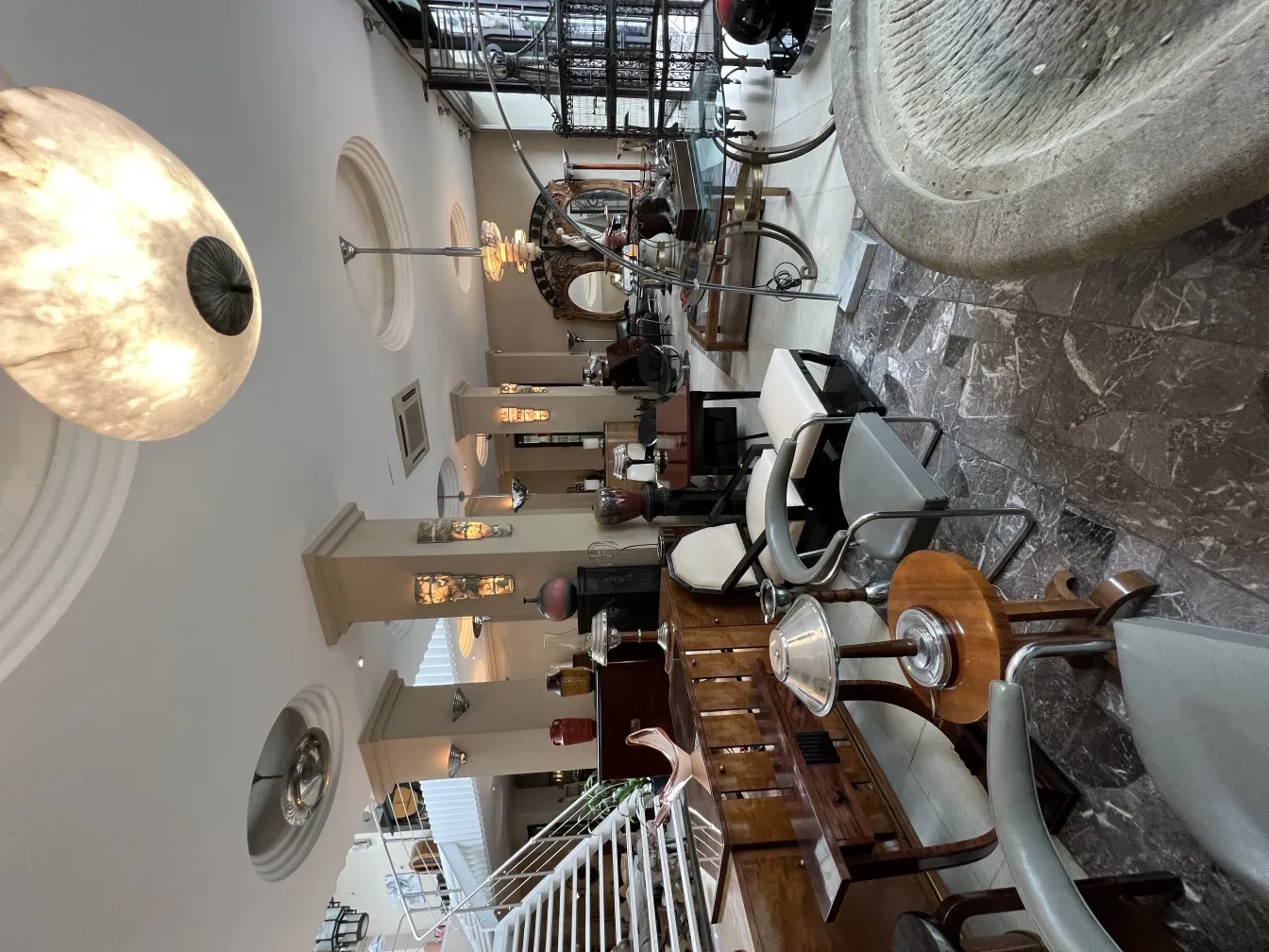 Antique Murano glass in an elegant and classic setting.