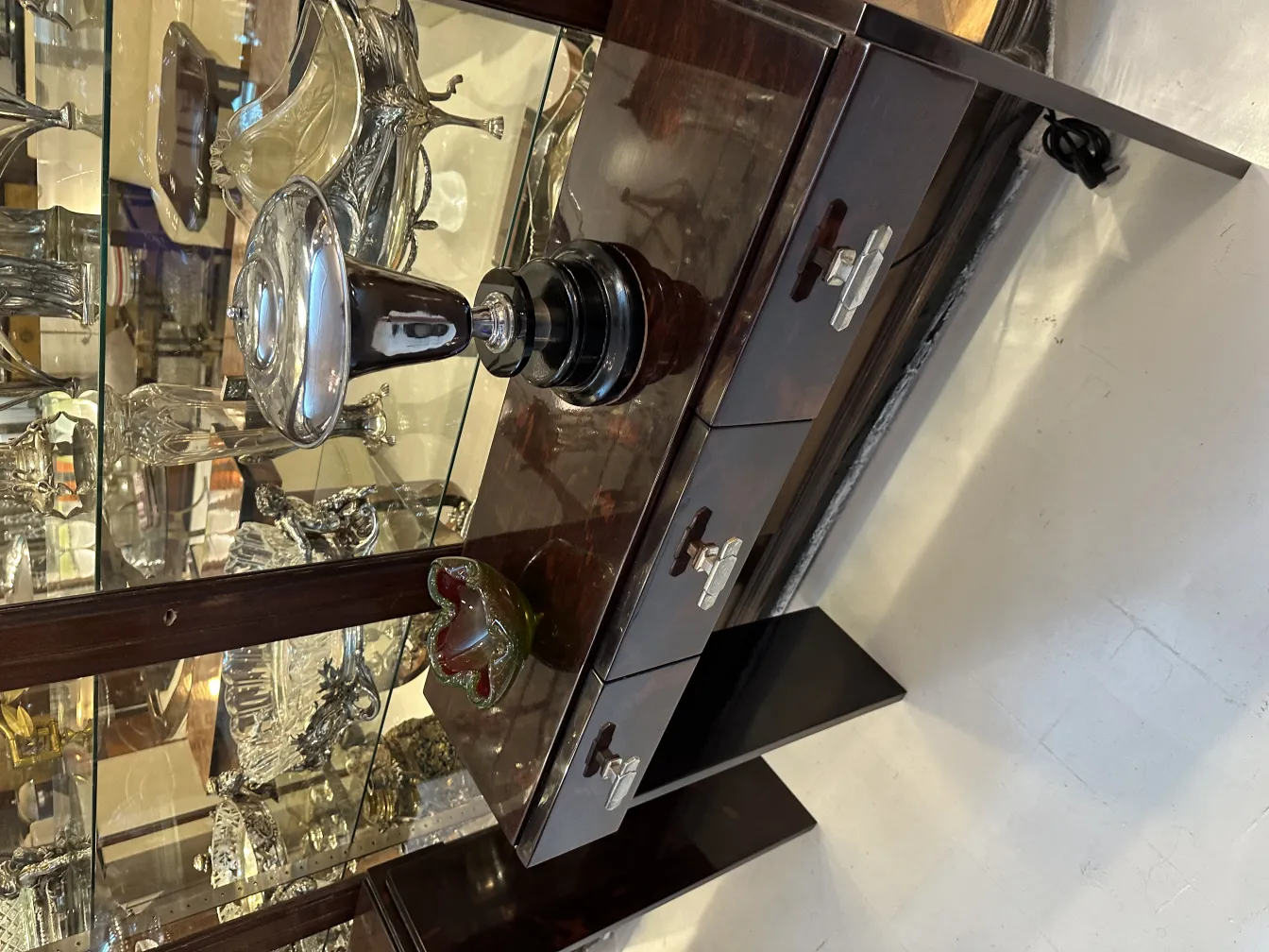 Antique Murano glass with colorful details, decorative