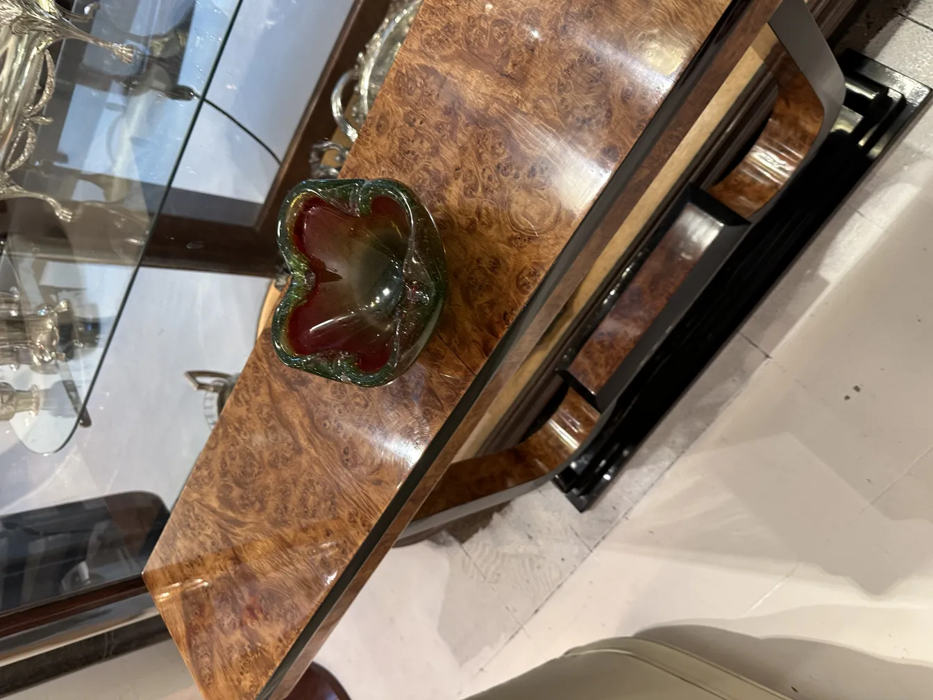 Antique Murano glass in flower shape with vibrant colors