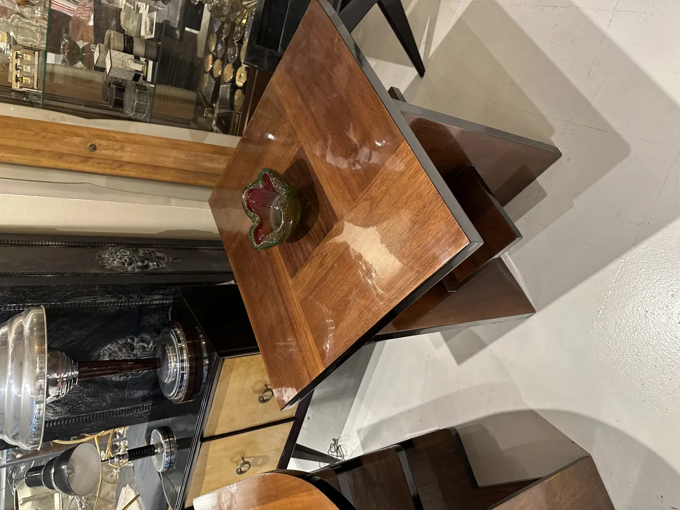 decorative murano glass in flower shape on table