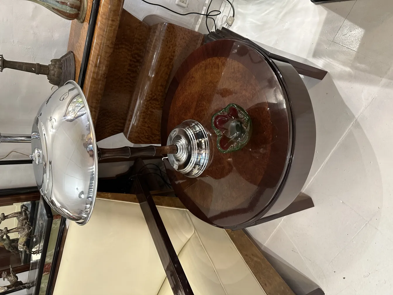 lampe ancienne en cristal de murano avec base decoratif