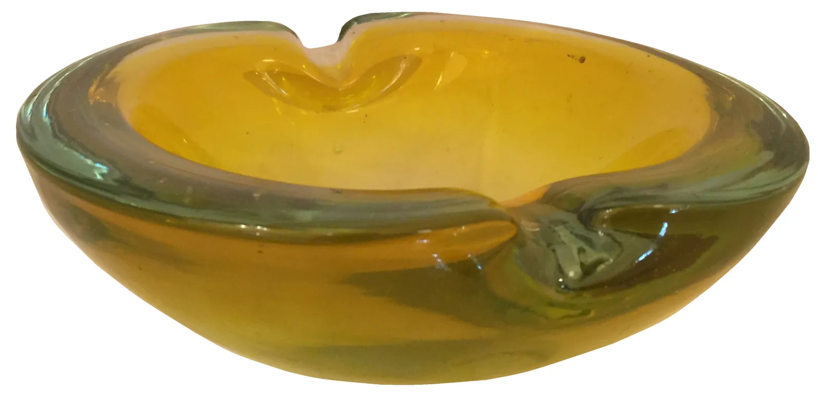 beautiful antique murano glass piece in yellow color