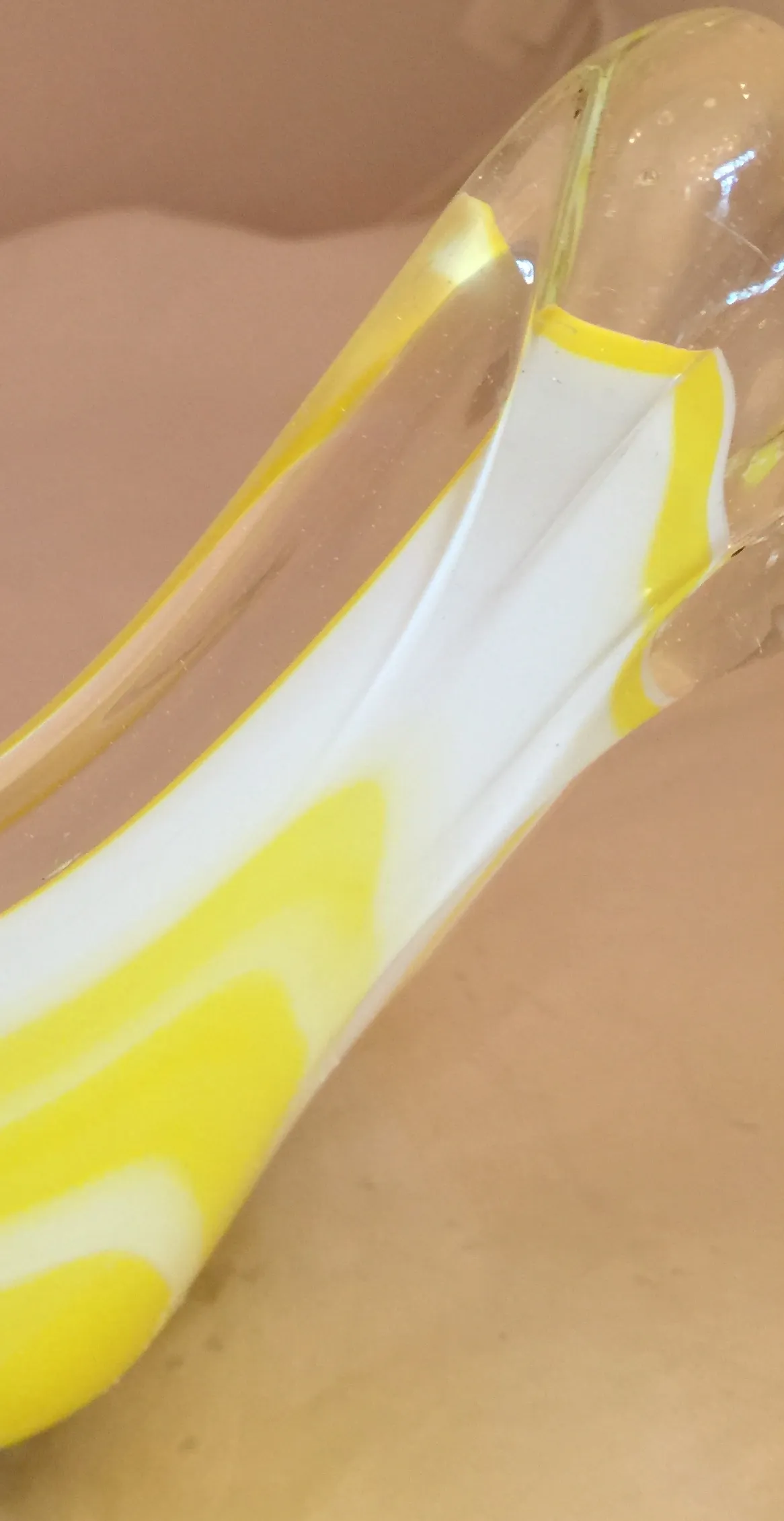 Antique Murano glass decoration in yellow shades with elegant shapes.