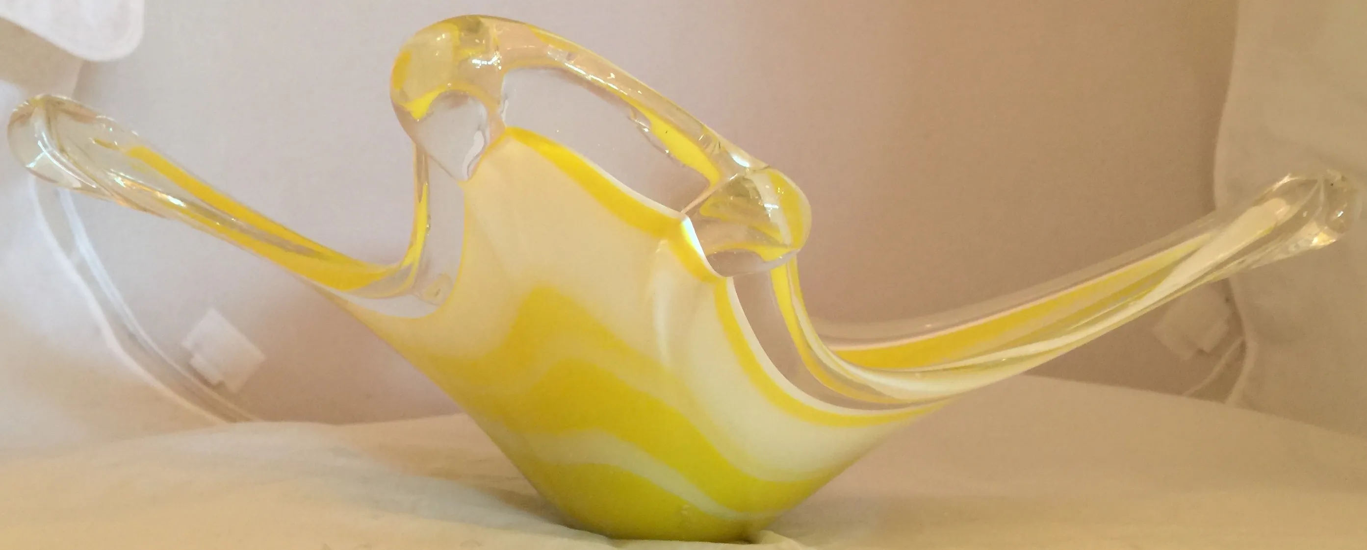 antique murano glass decoration featuring yellow color