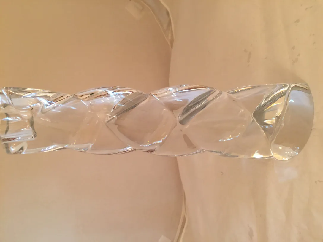 Figure ancienne en cristal de Murano avec motifs en spirale