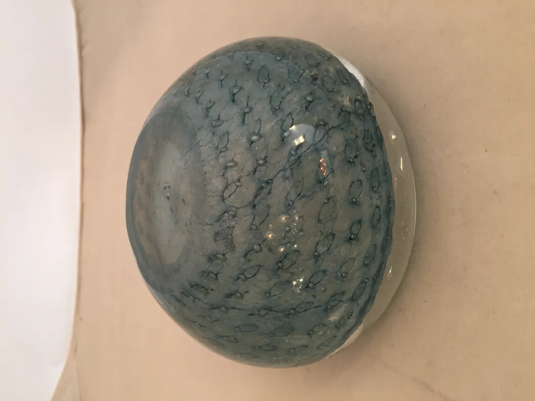 antique murano glass blue with texture