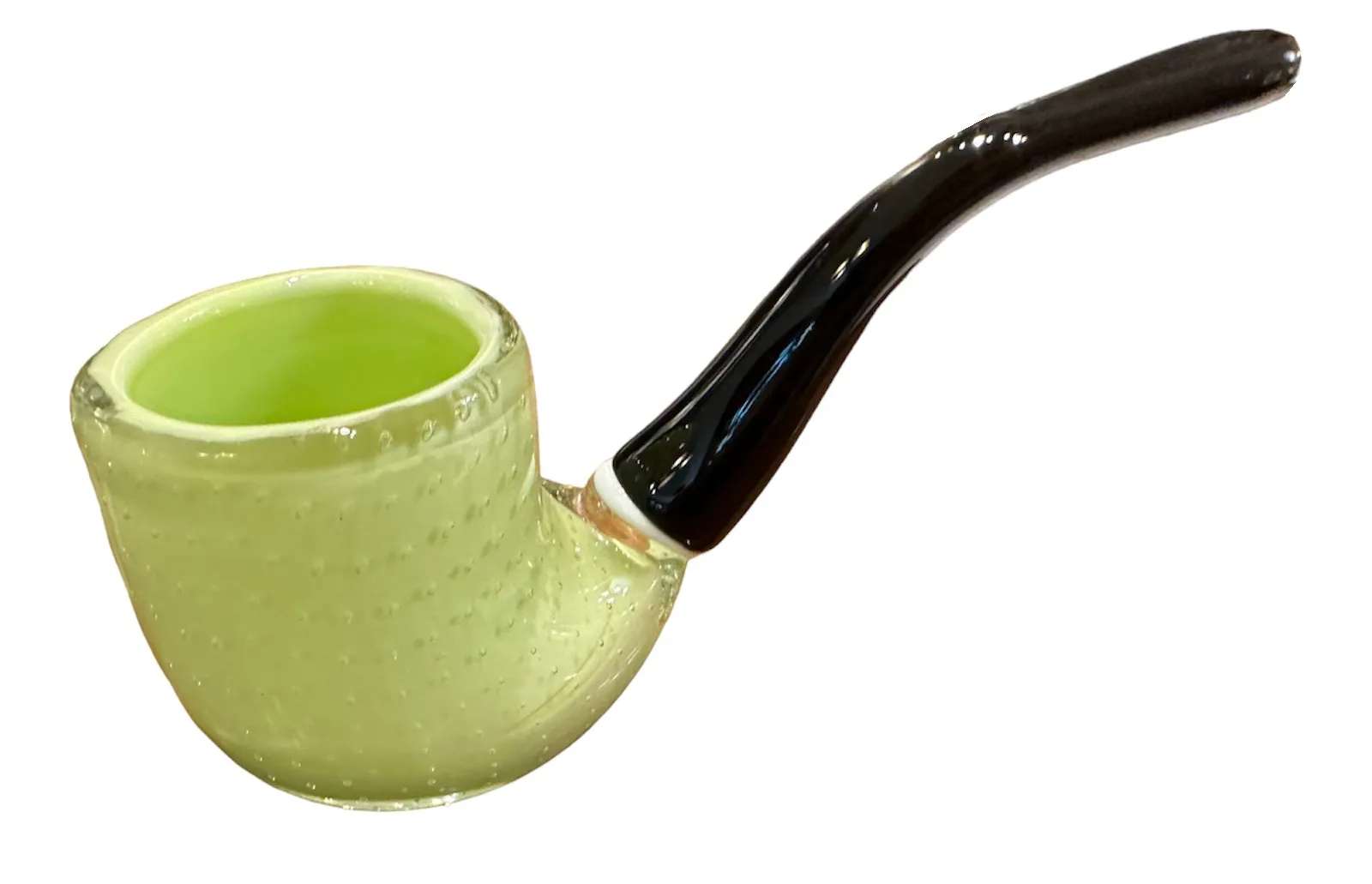 Pipe en cristal de Murano antique de couleur verte.