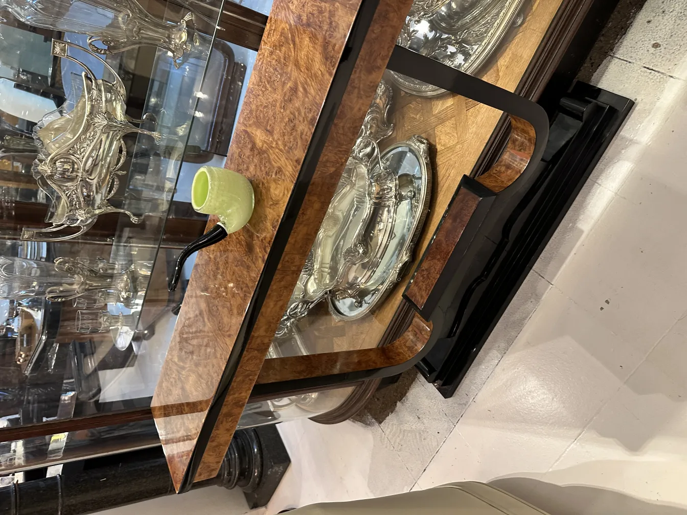 antiquariato vetro di murano in forma elegante verde