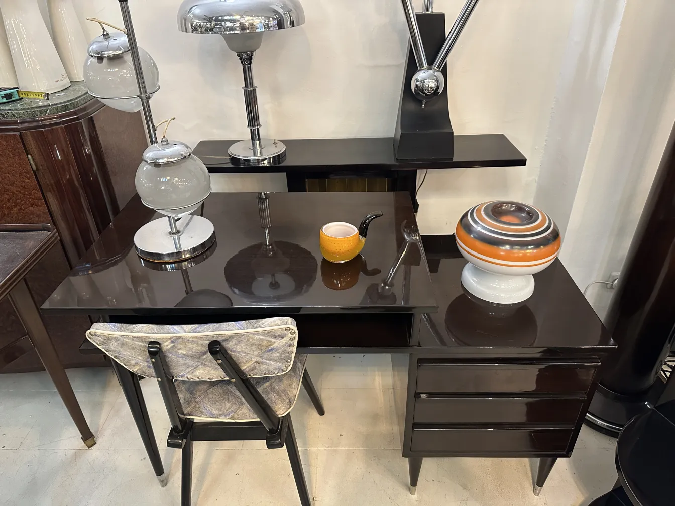 antique decorative murano glass on a table