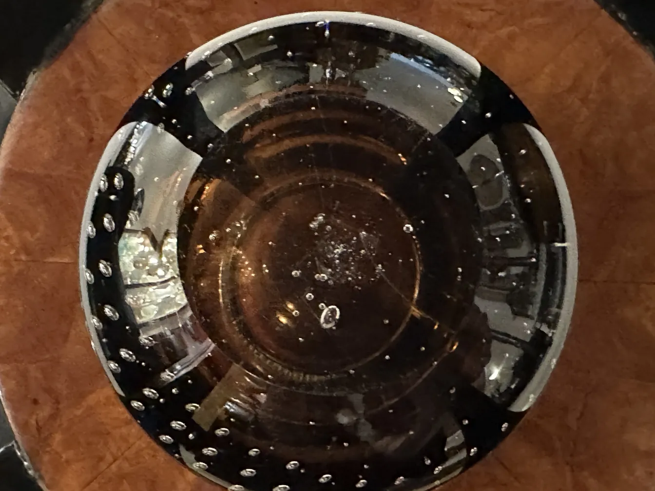 cristal de murano ancien avec des motifs de bulles rondes