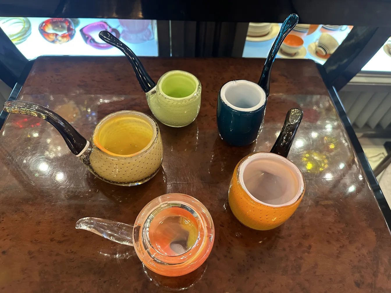 murano glass pieces in various colors and designs