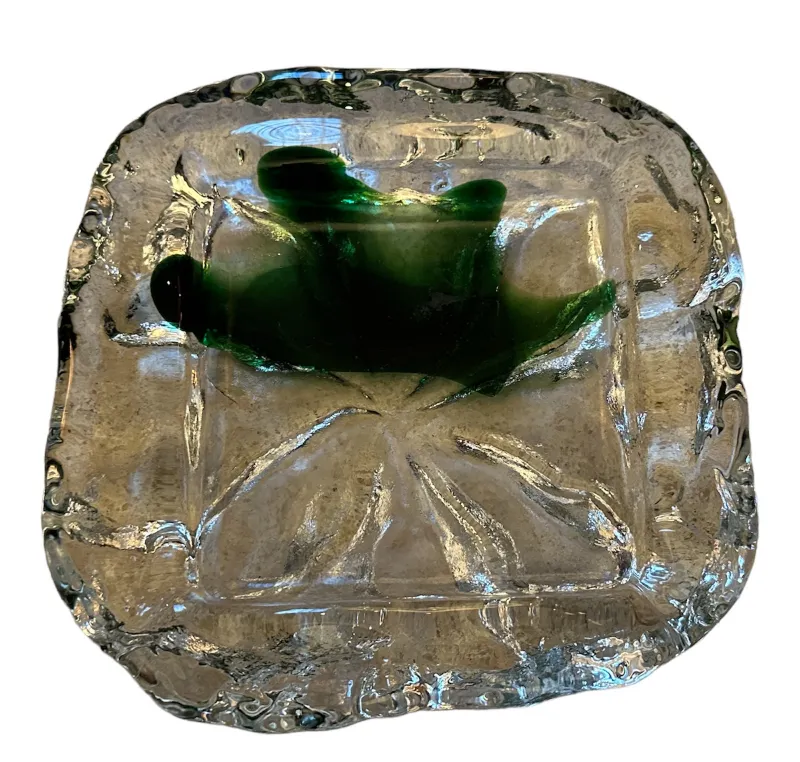 cristal de murano antiguo con forma decorativa verde y clara