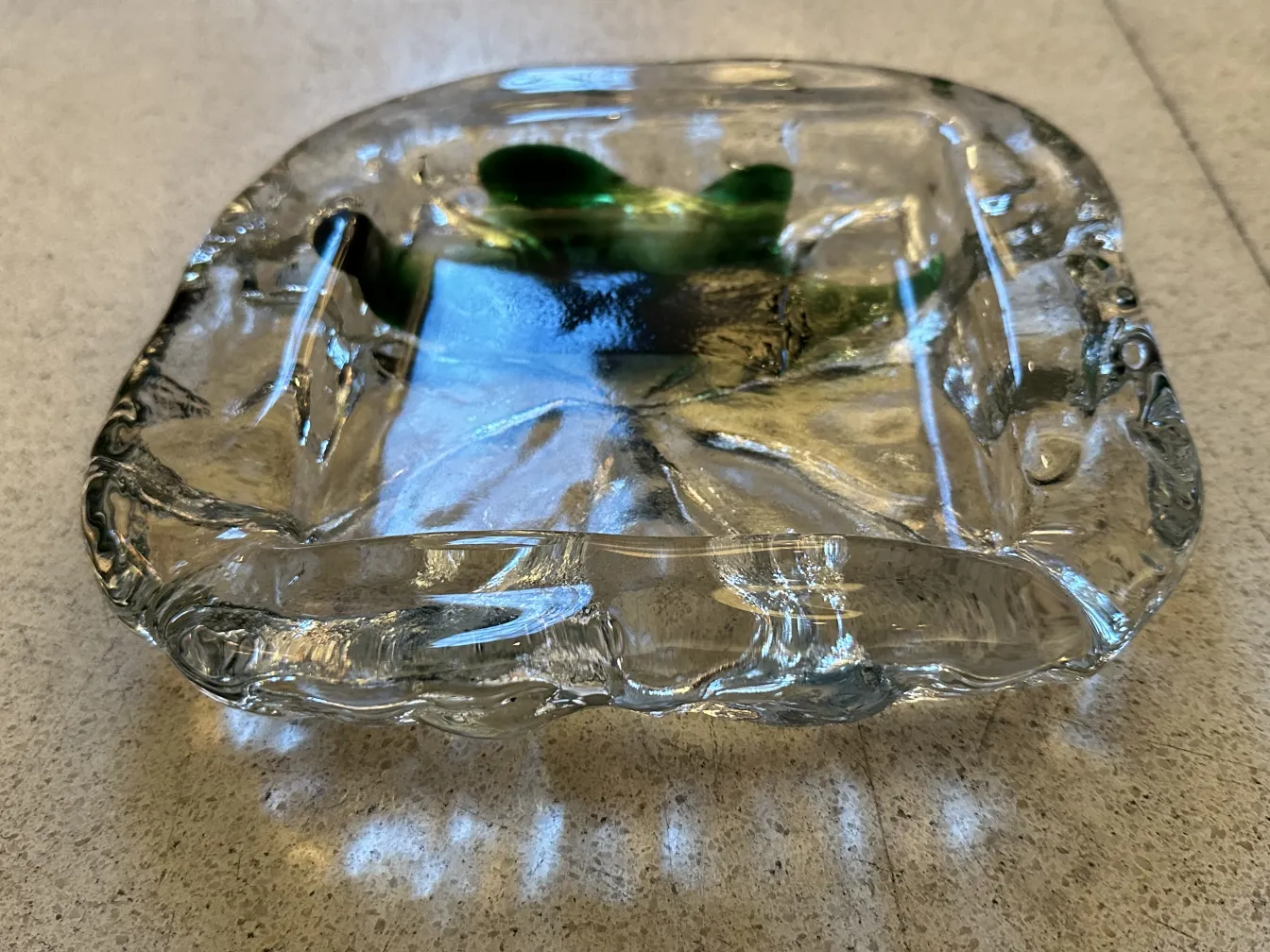 Antico vetro di Murano con design verde e blu