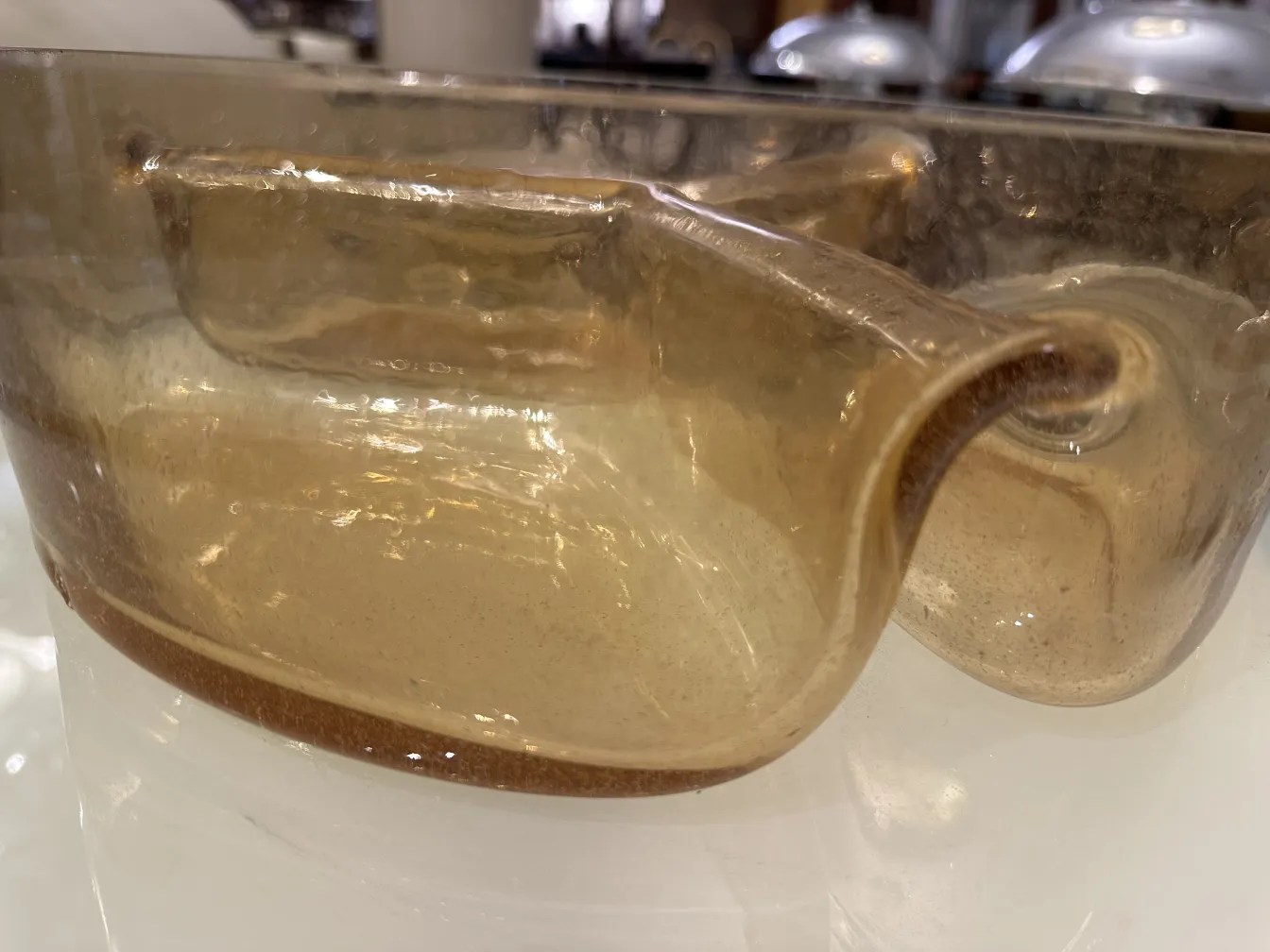 Cristal de Murano antiguo con acabado curvado claro