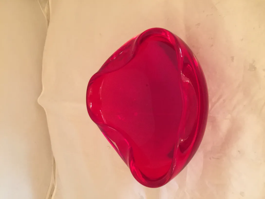 antike rote Murano-Glas Dekorvase