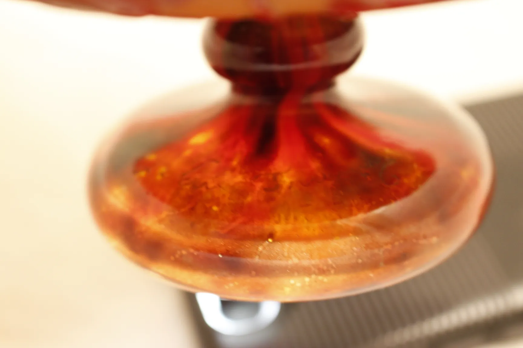 SIGNED GLASS Le Verre in shades of orange and red, antique