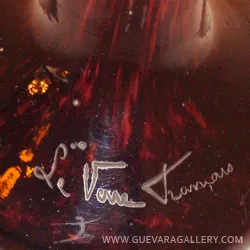 Signed glass with dark tones, antique Le Verre