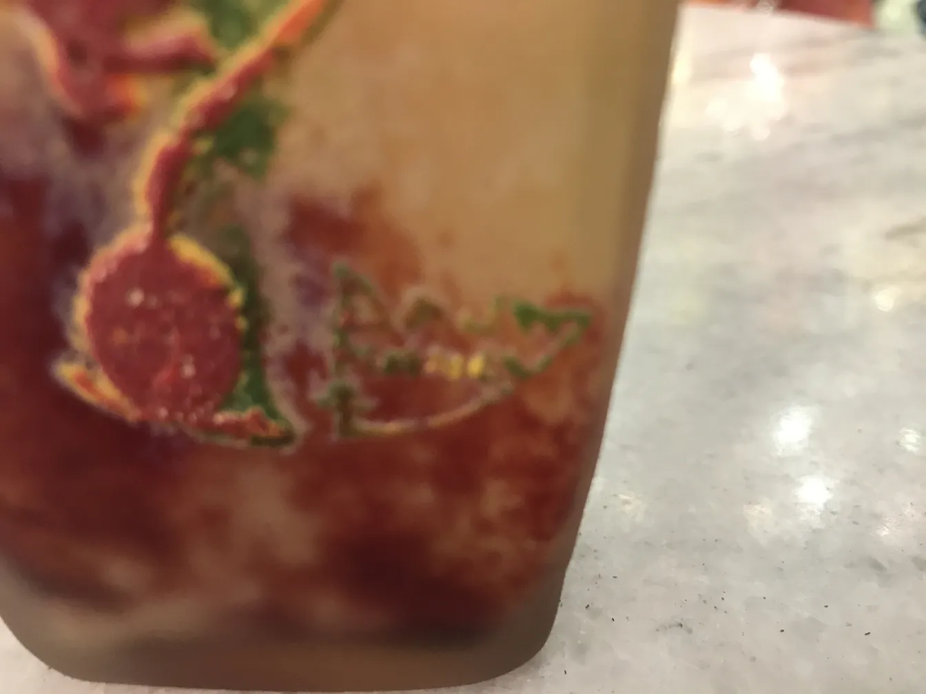 古董达姆·南希签名玻璃，设计色彩丰富。