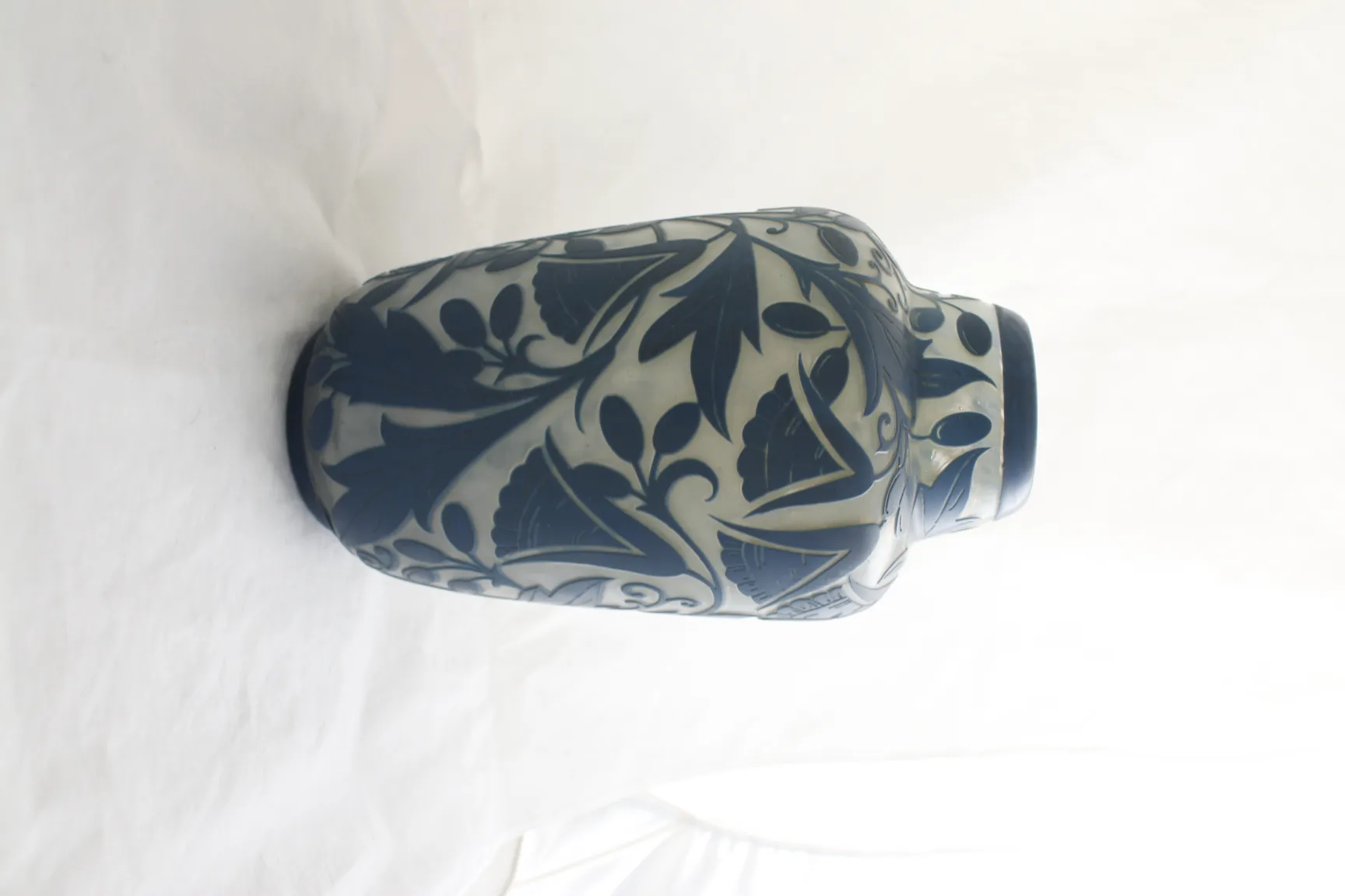 decorative antique with floral patterns in blue and white