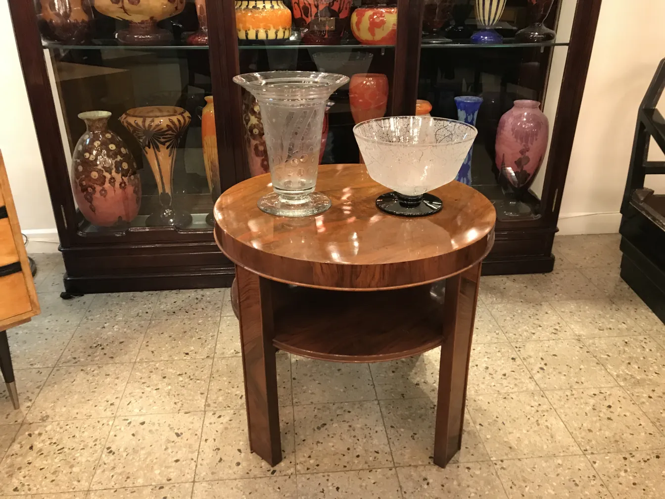 Antique signed glass Daum Nancy on table