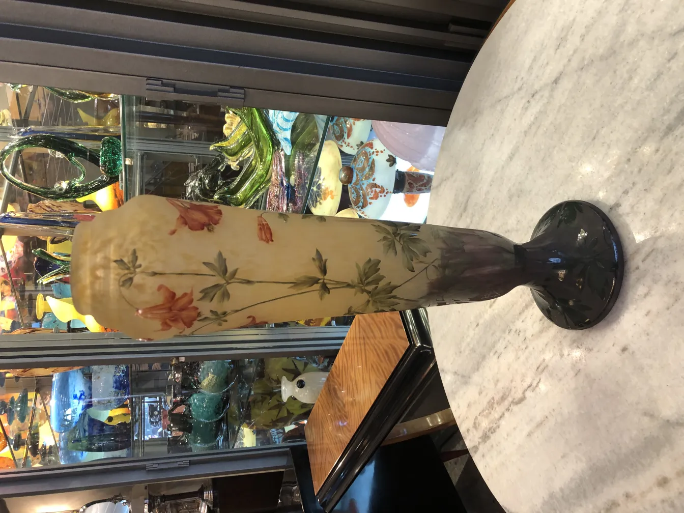 Antique Daum Nancy glass featuring decorative flowers