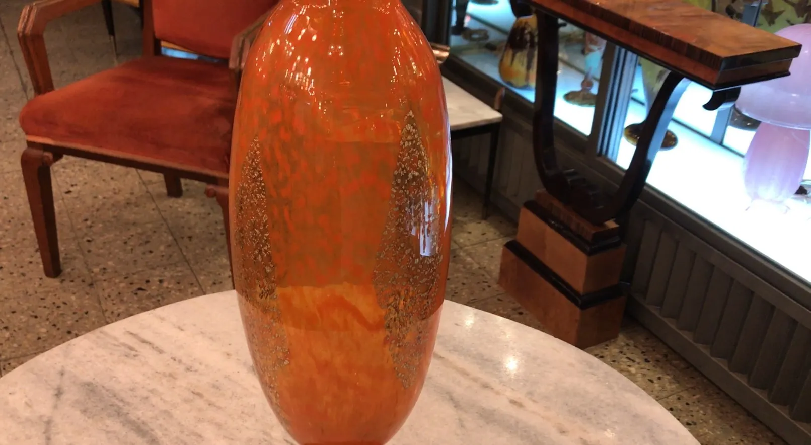 antique vase of signed glass by Daum Nancy