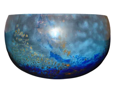 Blue glass with golden details, antique Daum Nancy.