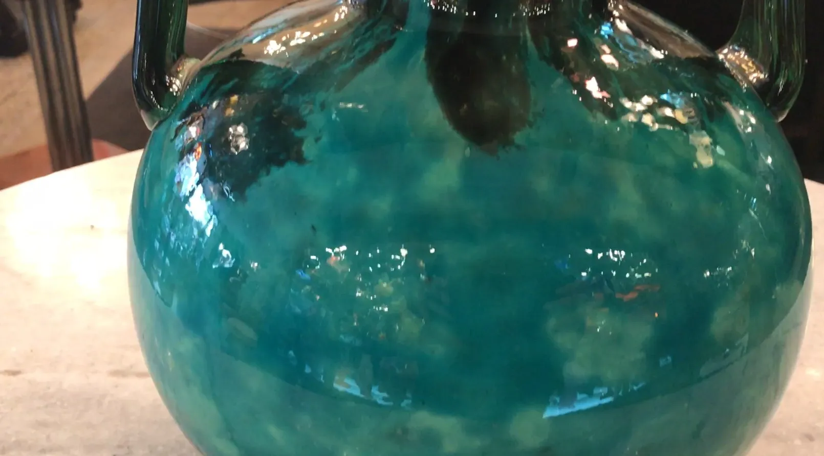 decorative signed glass daum nancy in green hues