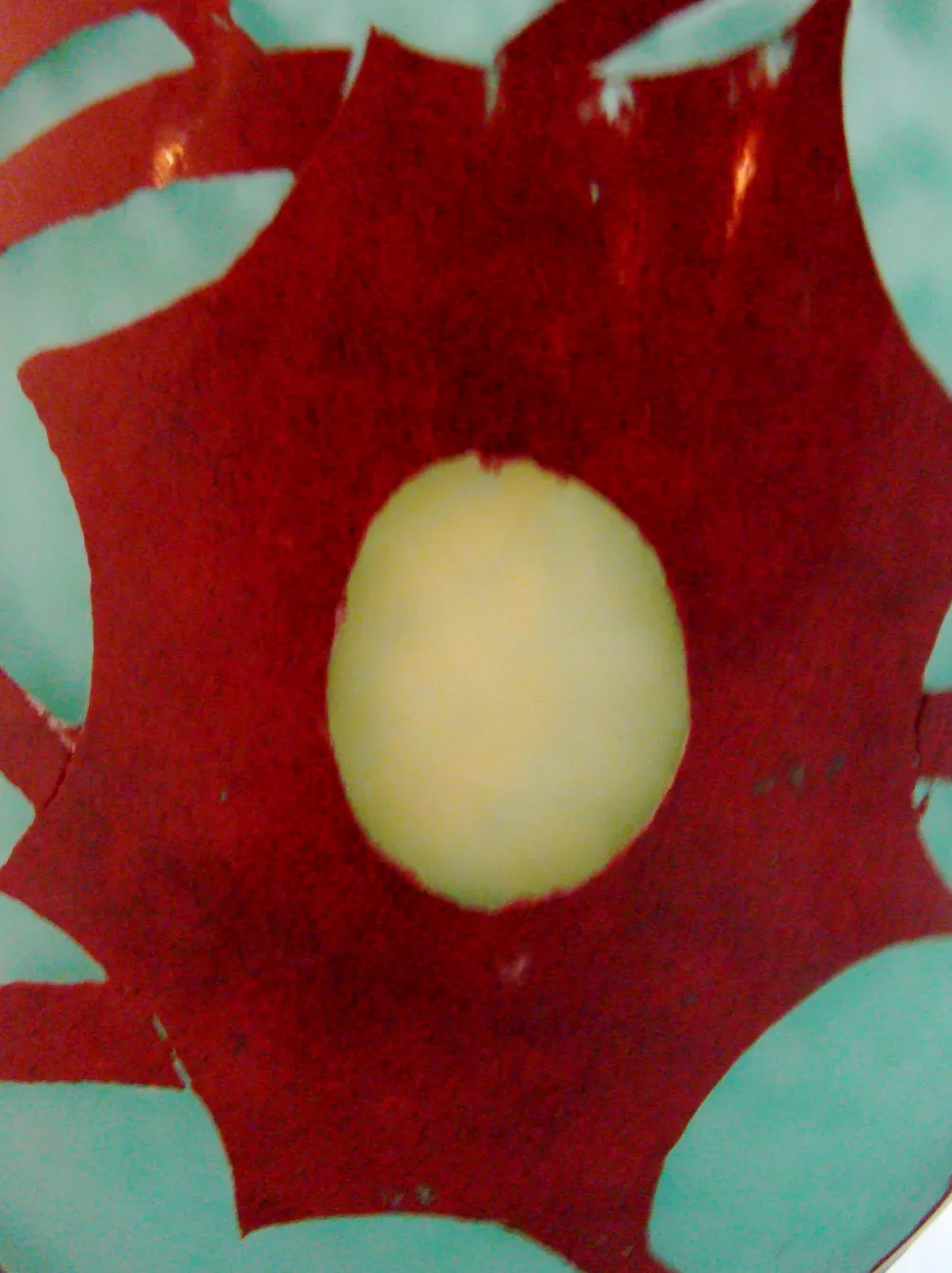 Signiertes Glas mit buntem Design von Charder, antik.