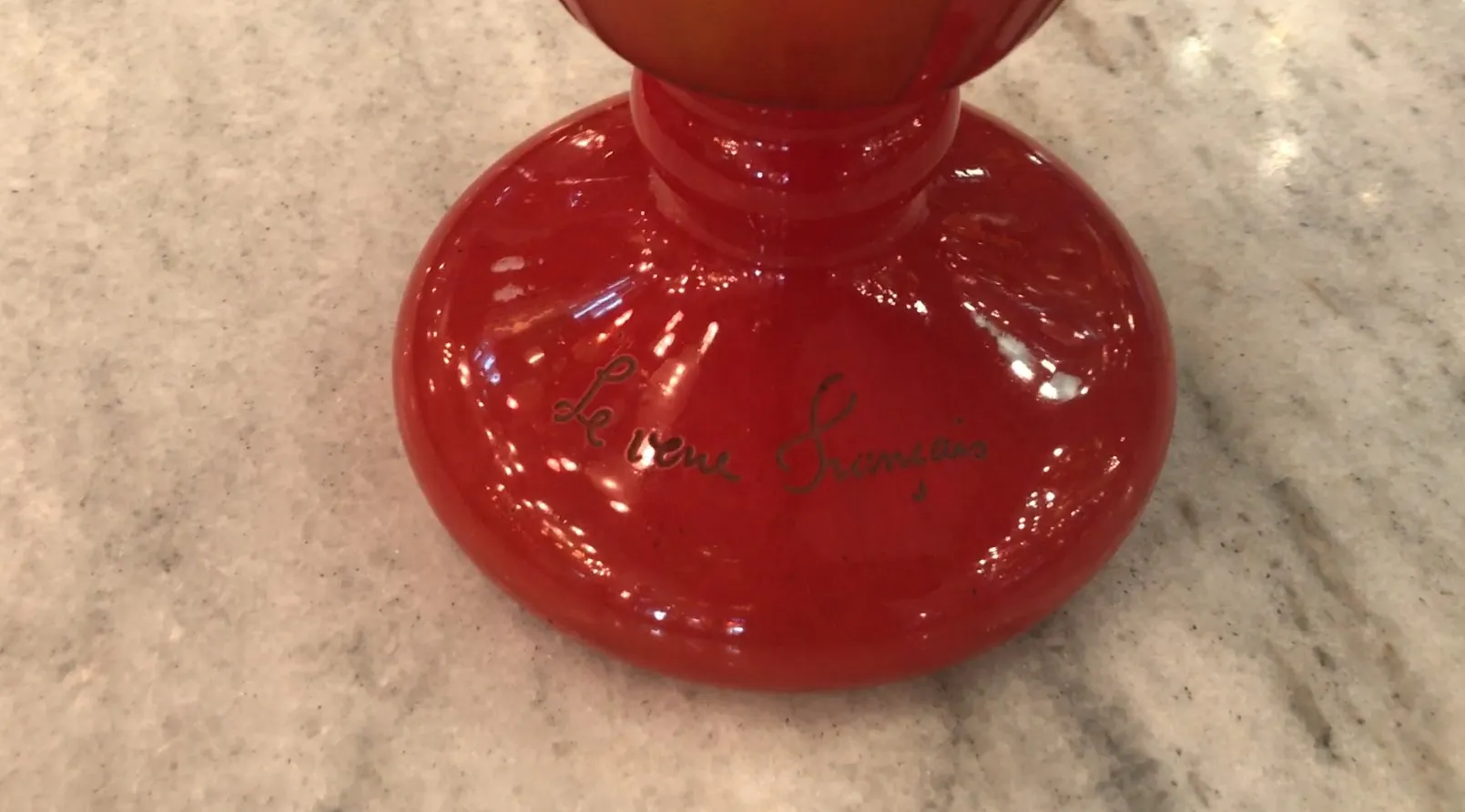 vibrant red signed glass Charder