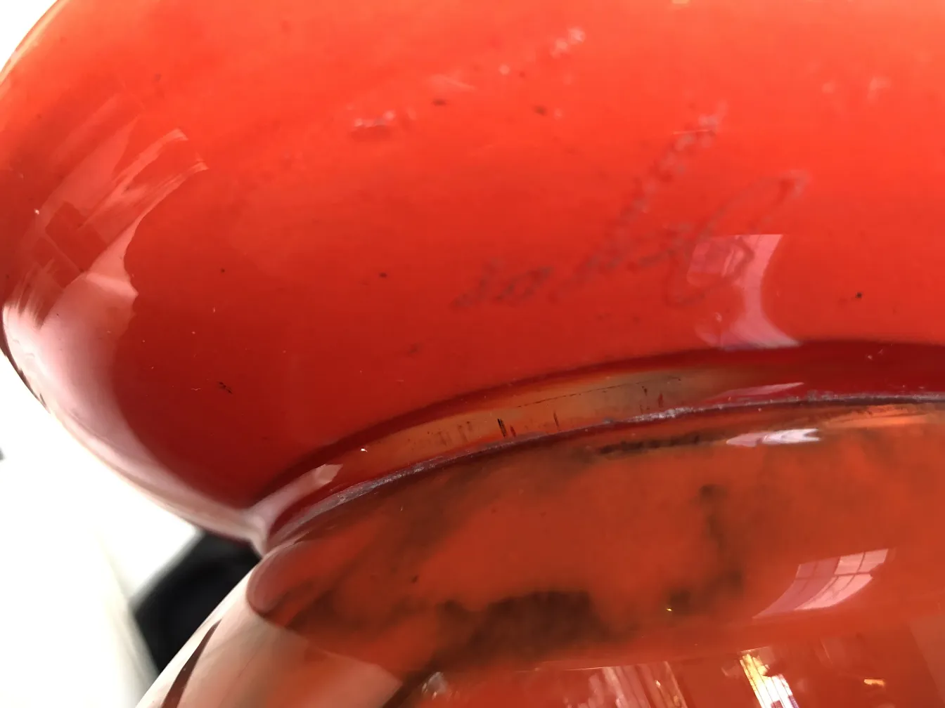 古董签名玻璃Degué，色彩鲜艳