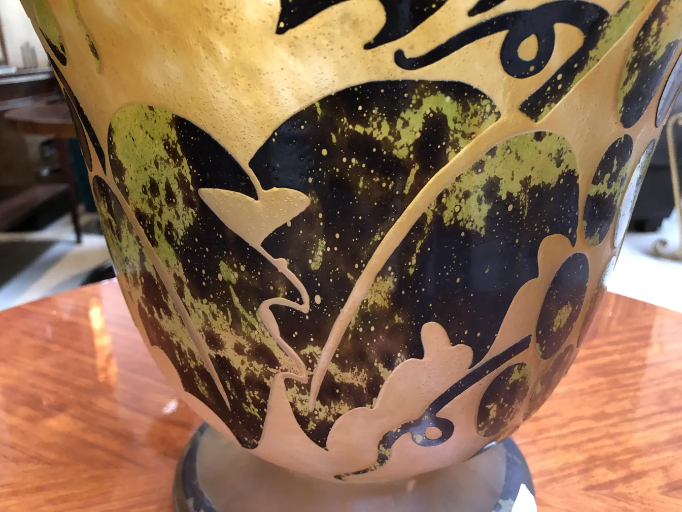 Декоративное antique подписанное стекло Degué с художественными рисунками