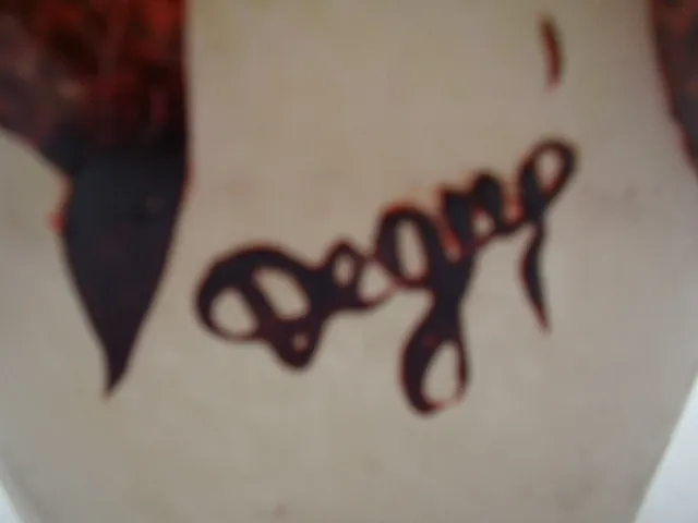 Verre antique signé Degué français avec signature visible