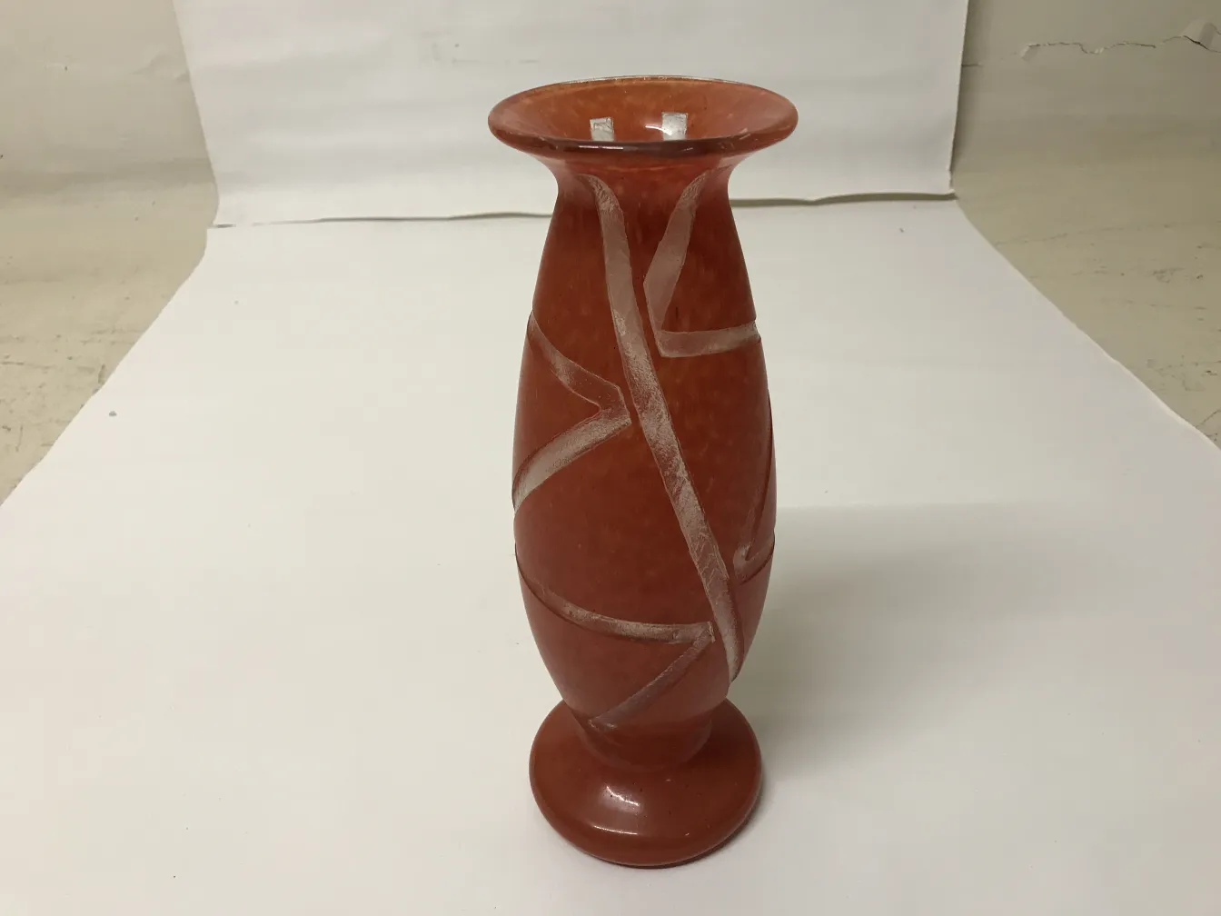 terracotta glass vase with design pattern