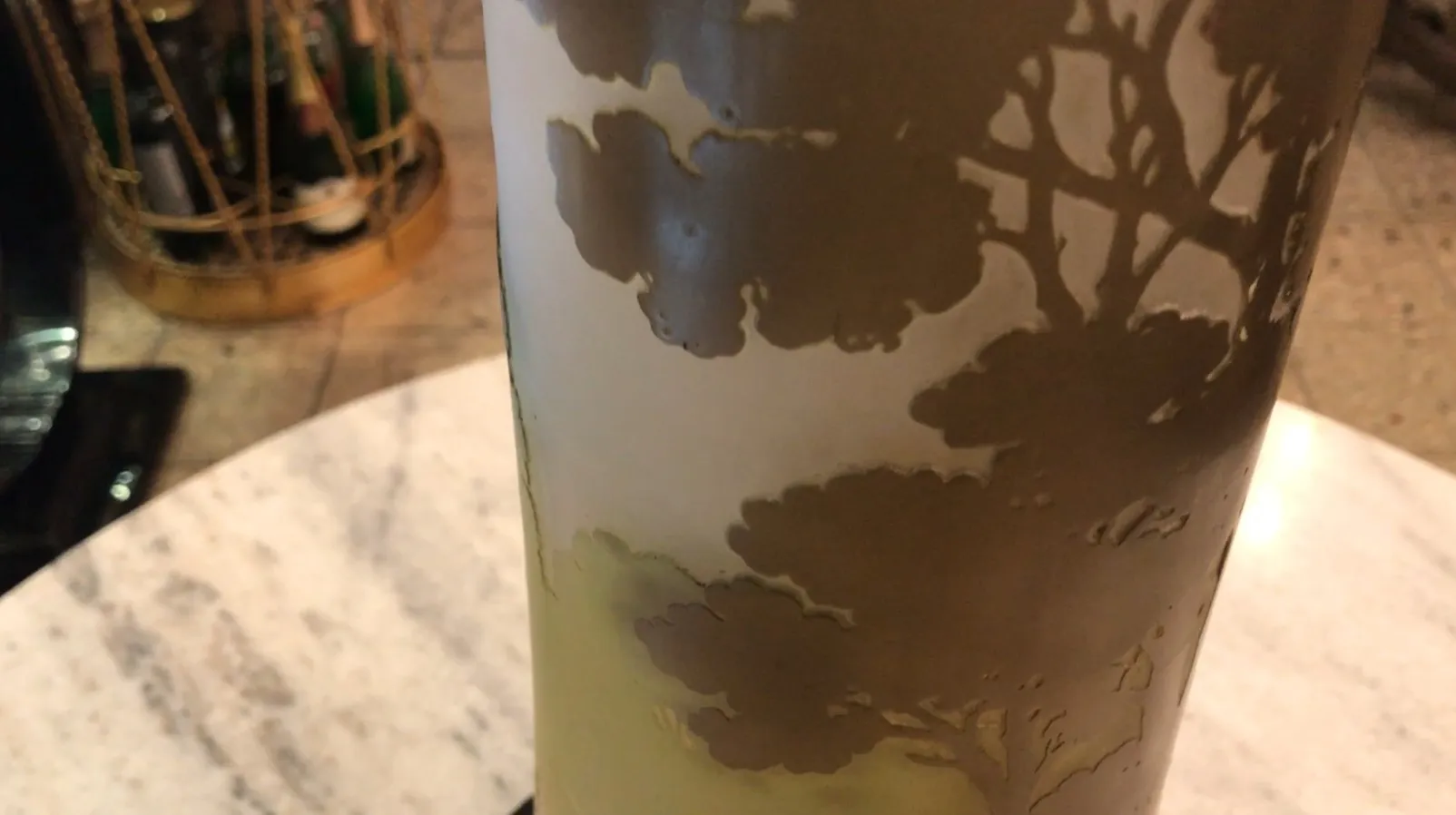 vidrio firmado con diseño de flores y paisajes, antigüedad