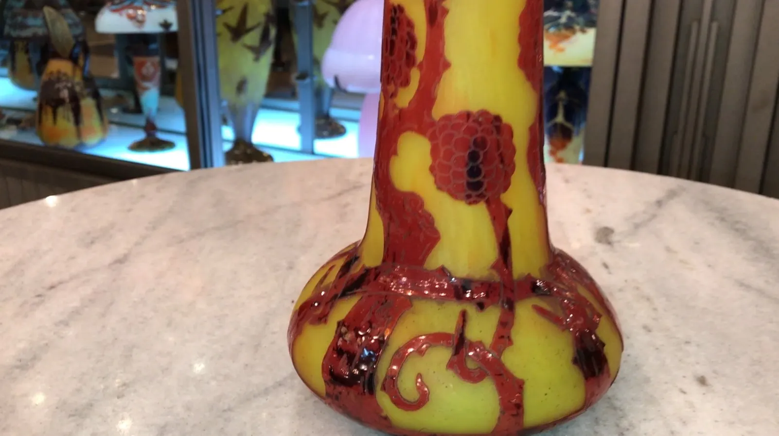 antique glass with candy and french flag design