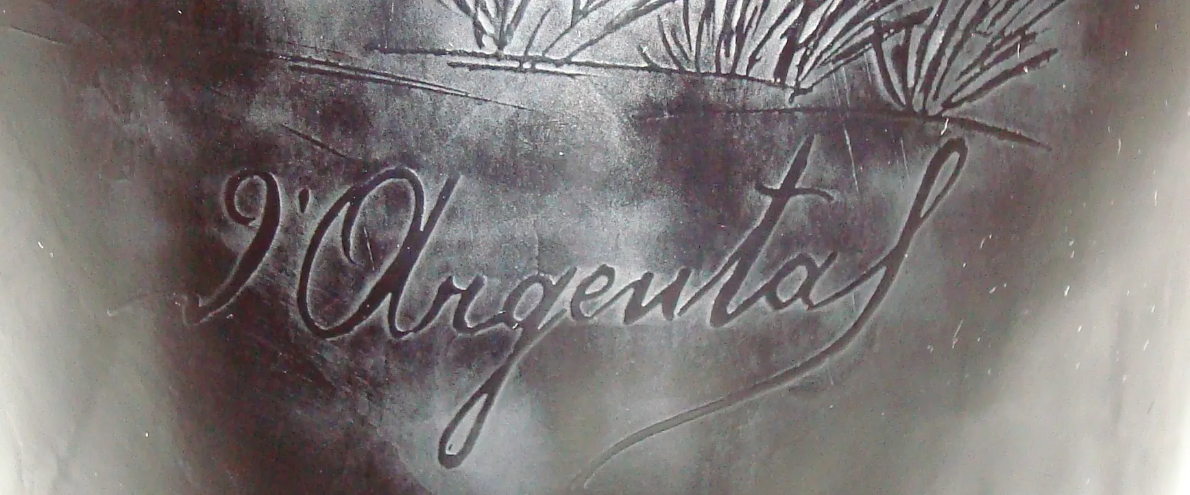 vetro antico con firma di d'argental