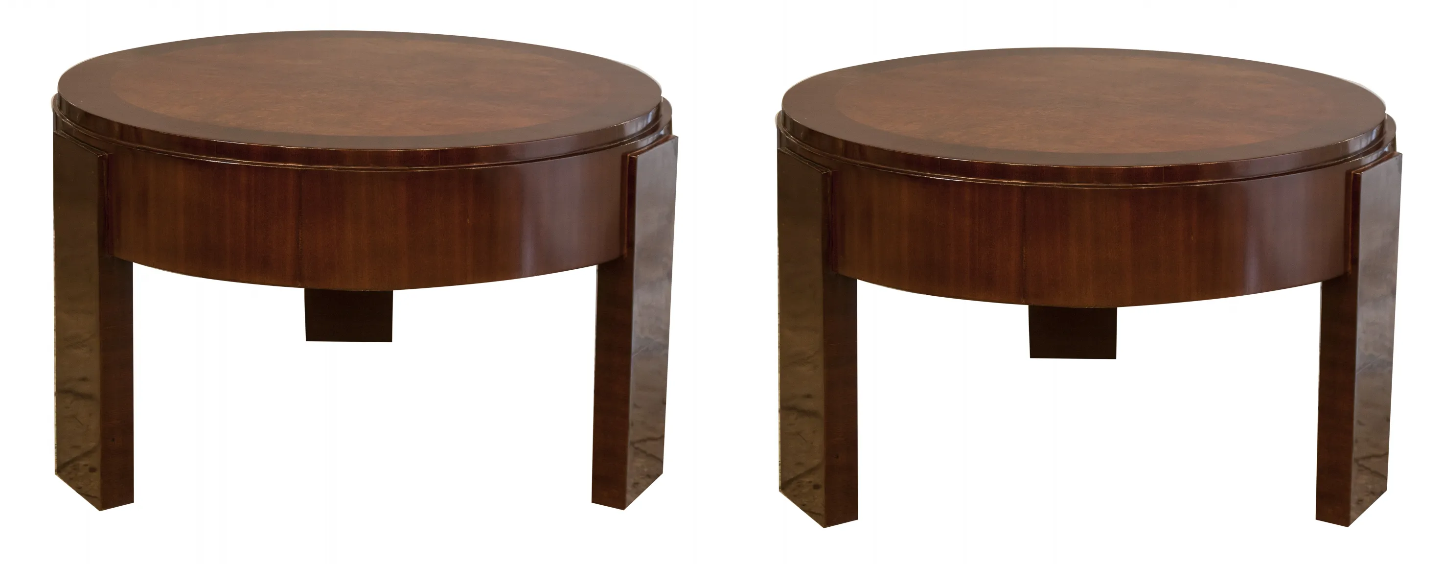 Antique coffee tables with classic design, cozy atmosphere, dark wood