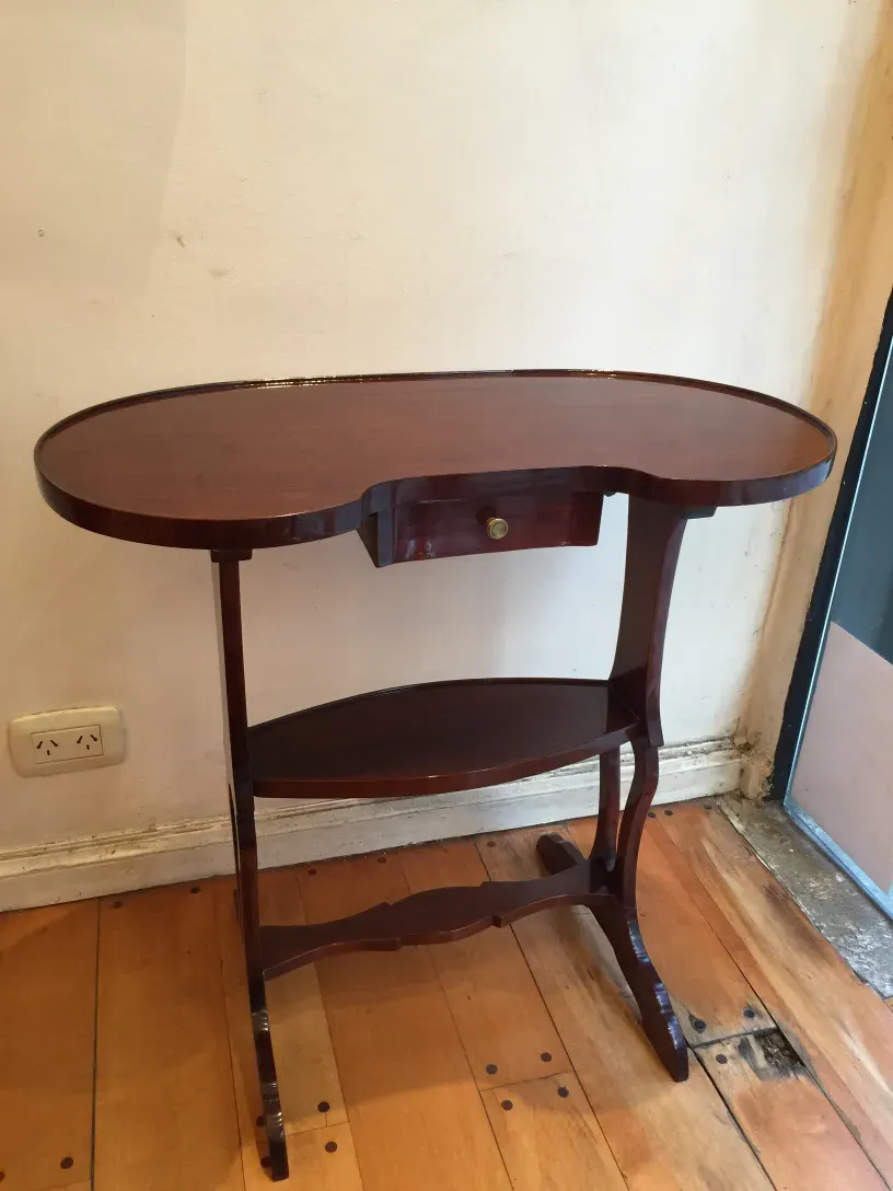 antique small table round in cozy setting