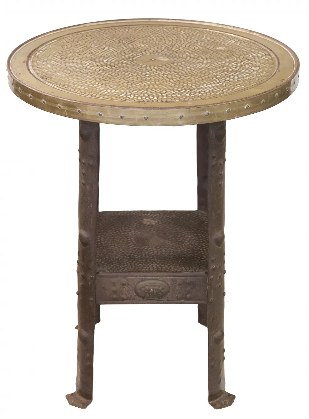 mesinha antiga com tampo decorativo e pernas detalhadas