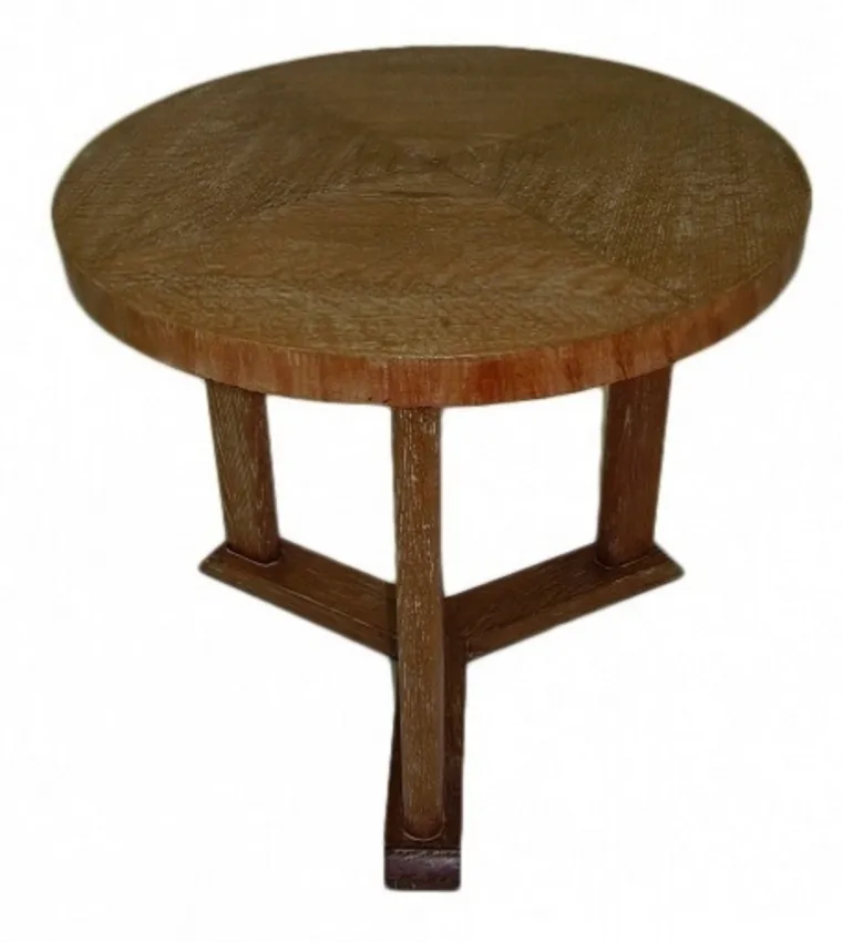 antique small round table with support legs