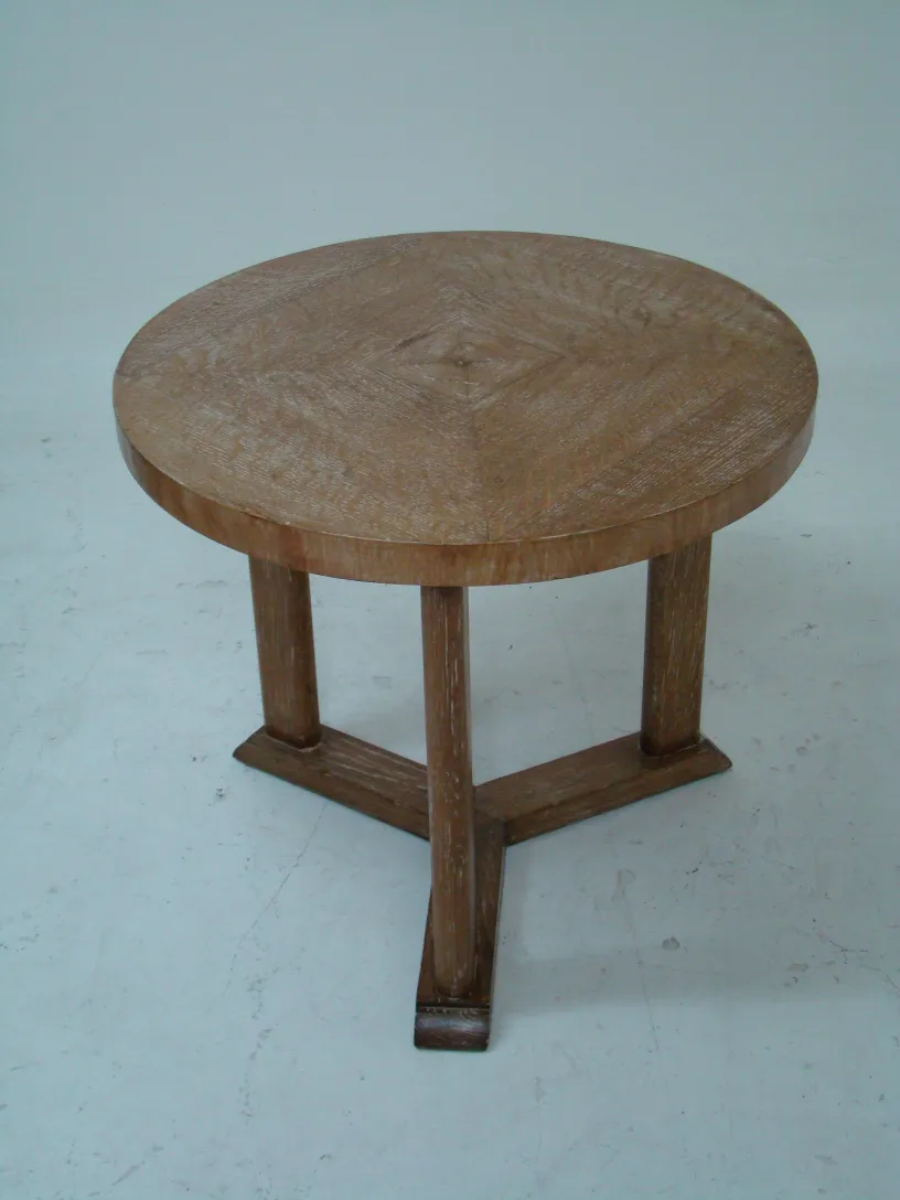 antique round small table with supporting legs