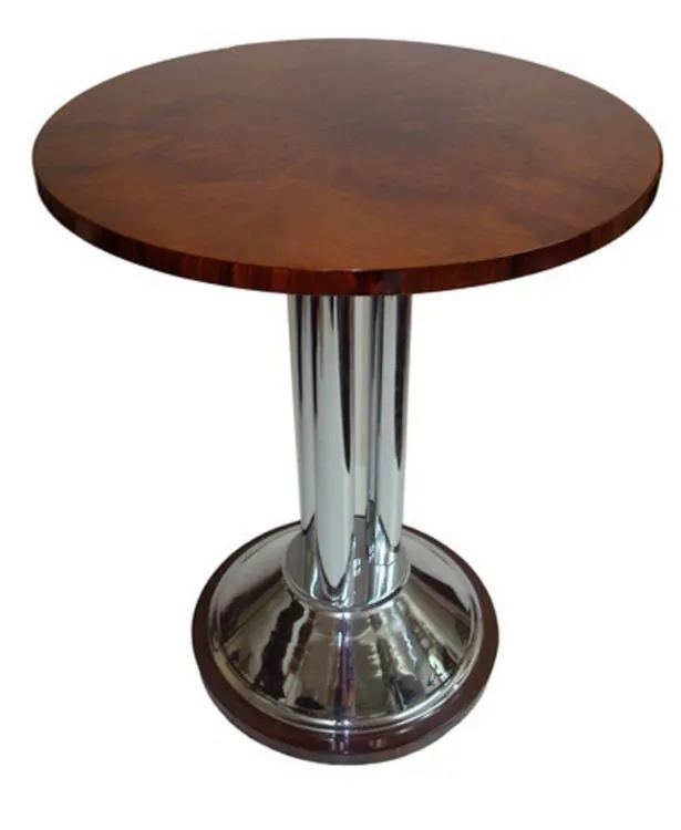 tavolino antico rotondo con base lucida